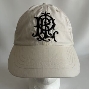 Polo Ralph Lauren Baseball Cap Hat Cream Monogram Logo Cotton One Size RARE